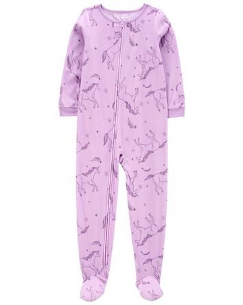 Kid 1-Piece Unicorn Fleece Footie PJs, 