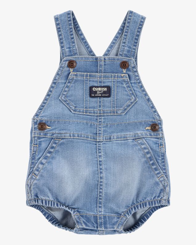 Product image 1 of Baby Neutral Denim Bubble Romper - Blue