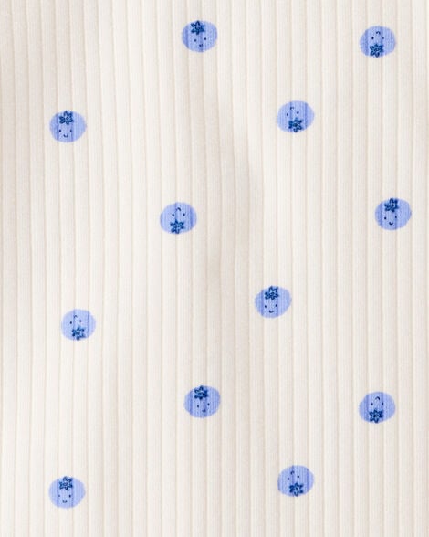 Baby Girl Blueberry Print Long-Sleeve Fashion Bodysuit - Ivory