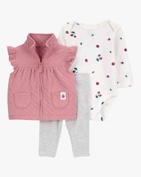  Product image 1 of Baby 3-Piece Quilted Little Vest Set