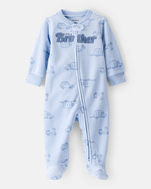 Product image 1 of Baby Boy Firetruck Print Loose Fit Long-Sleeve Sleep & Play - Blue