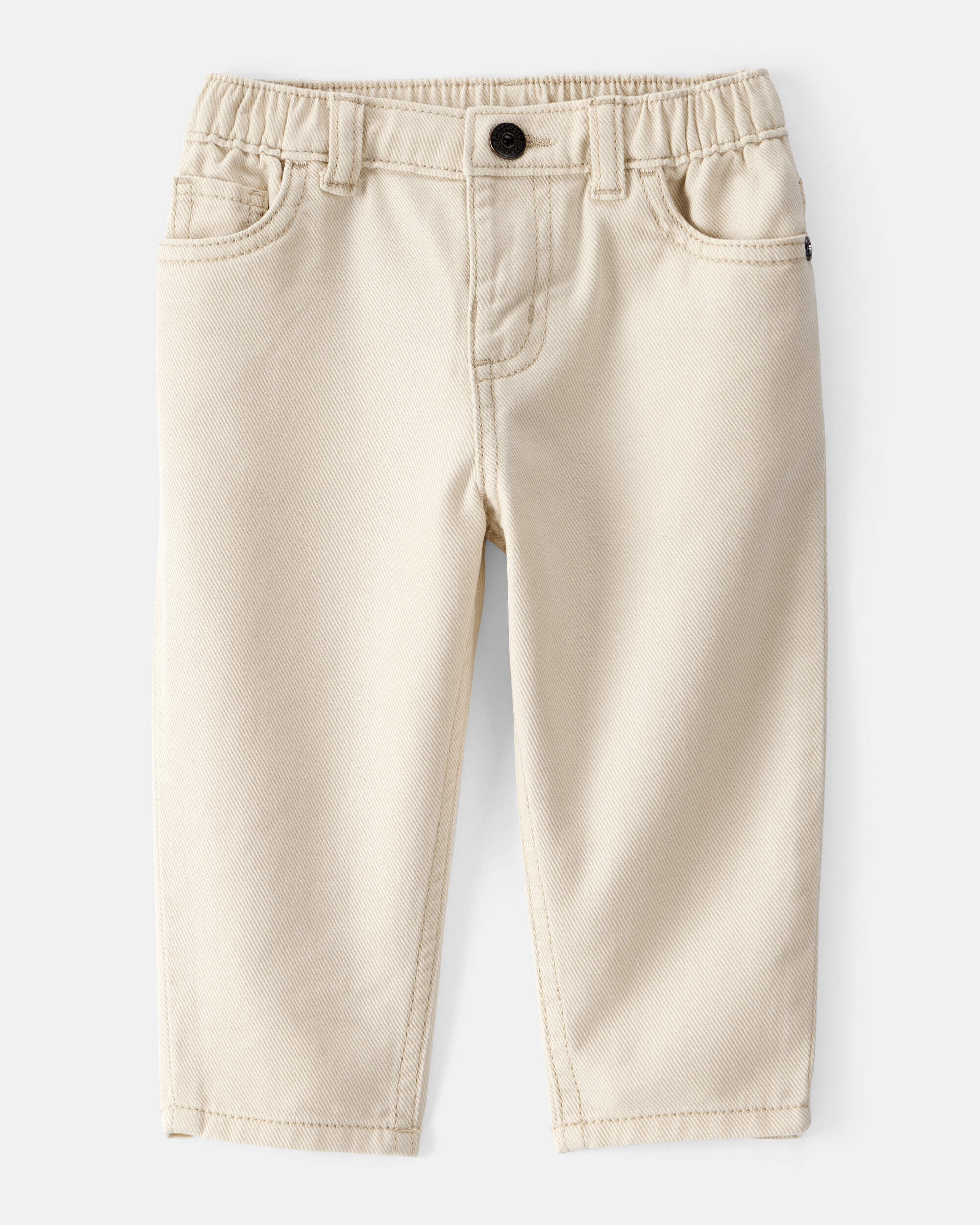 Baby Boy  Tapered Twill Pants - Cream