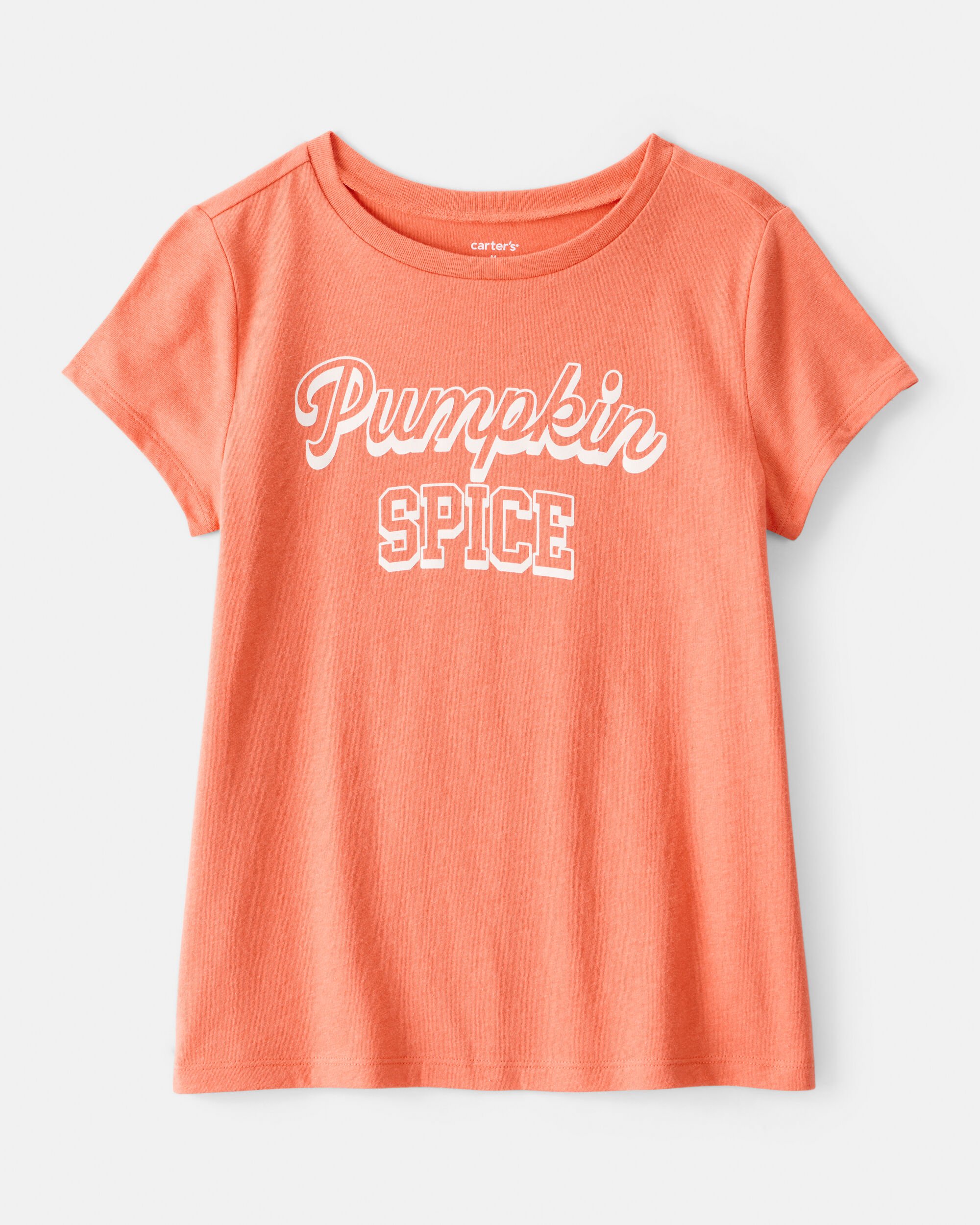 Girls Pumpkin Spice Short-Sleeve Graphic Tee - Orange