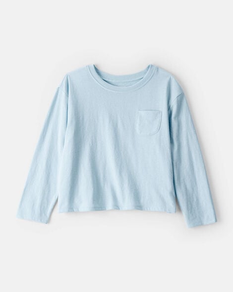 girls pocket tee - blue