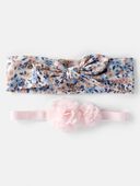 Pink, Floral - Baby 2-Pack Headwraps - Pink/Floral, Selected