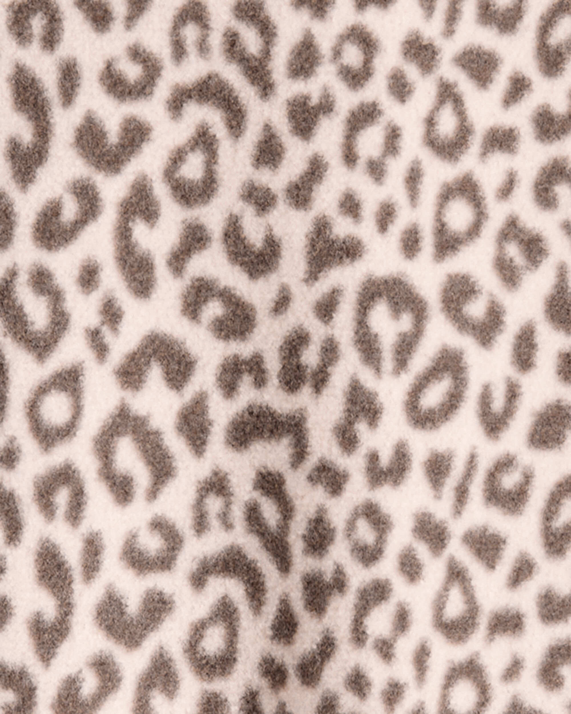 Baby Girl Leopard Fleece Long-Sleeve Loose Fit 1-Piece Pajamas - Brown