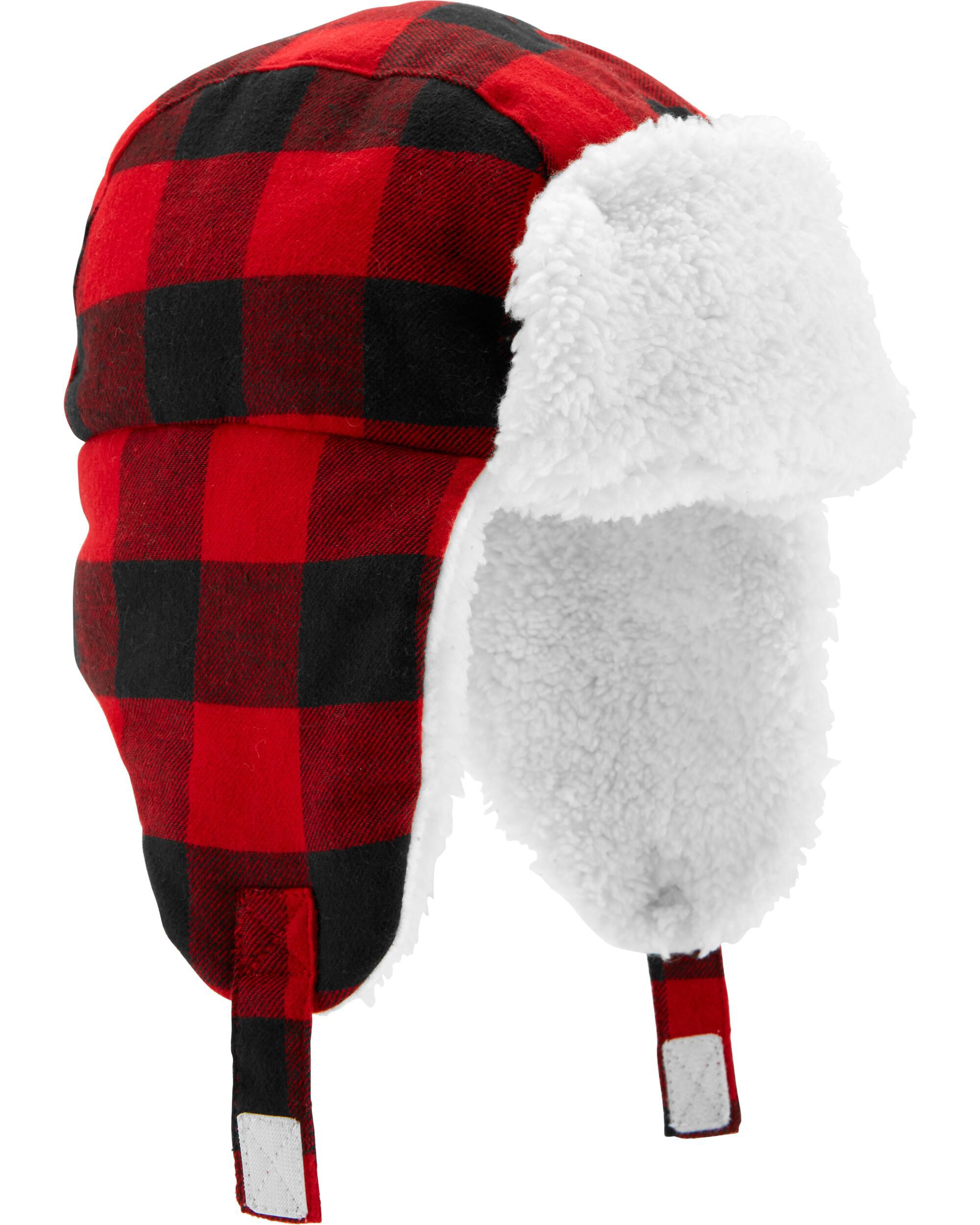 baby plaid trapper hat