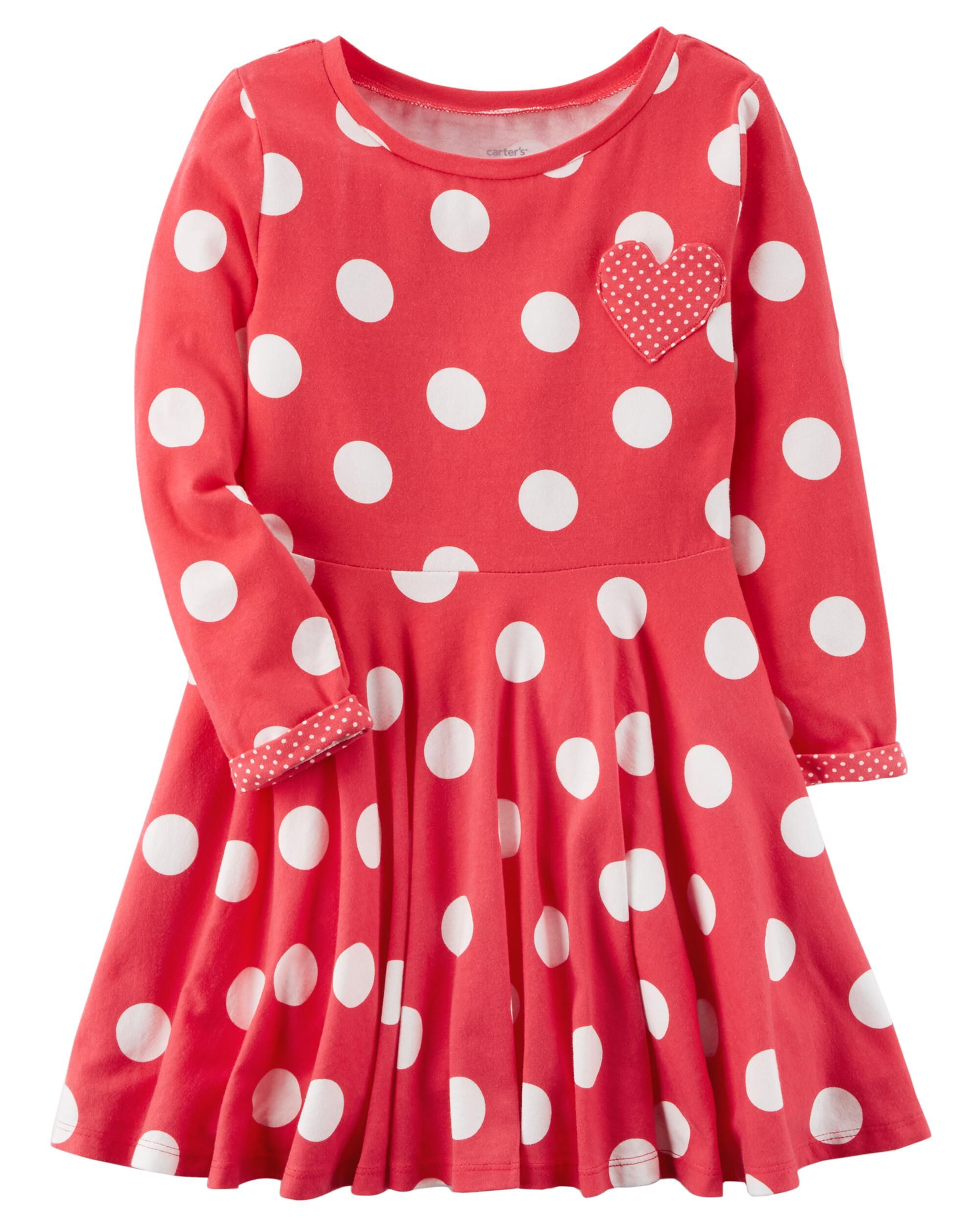 long sleeve spotty dress