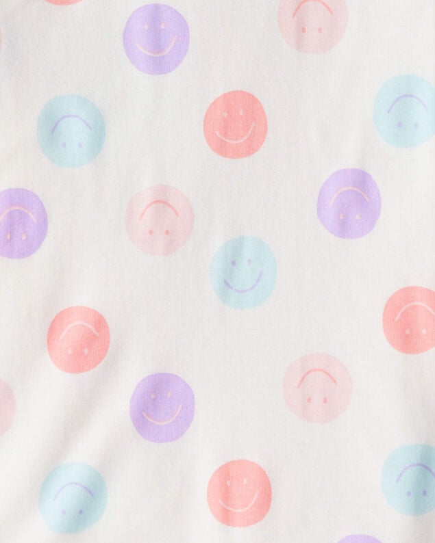 Product image 2 of Girls Rainbow Print 100% Cotton Long-Sleeve 4-Piece Pajamas - White