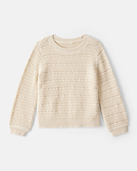 Toddler Girl Long-Sleeve Sweater - Ivory