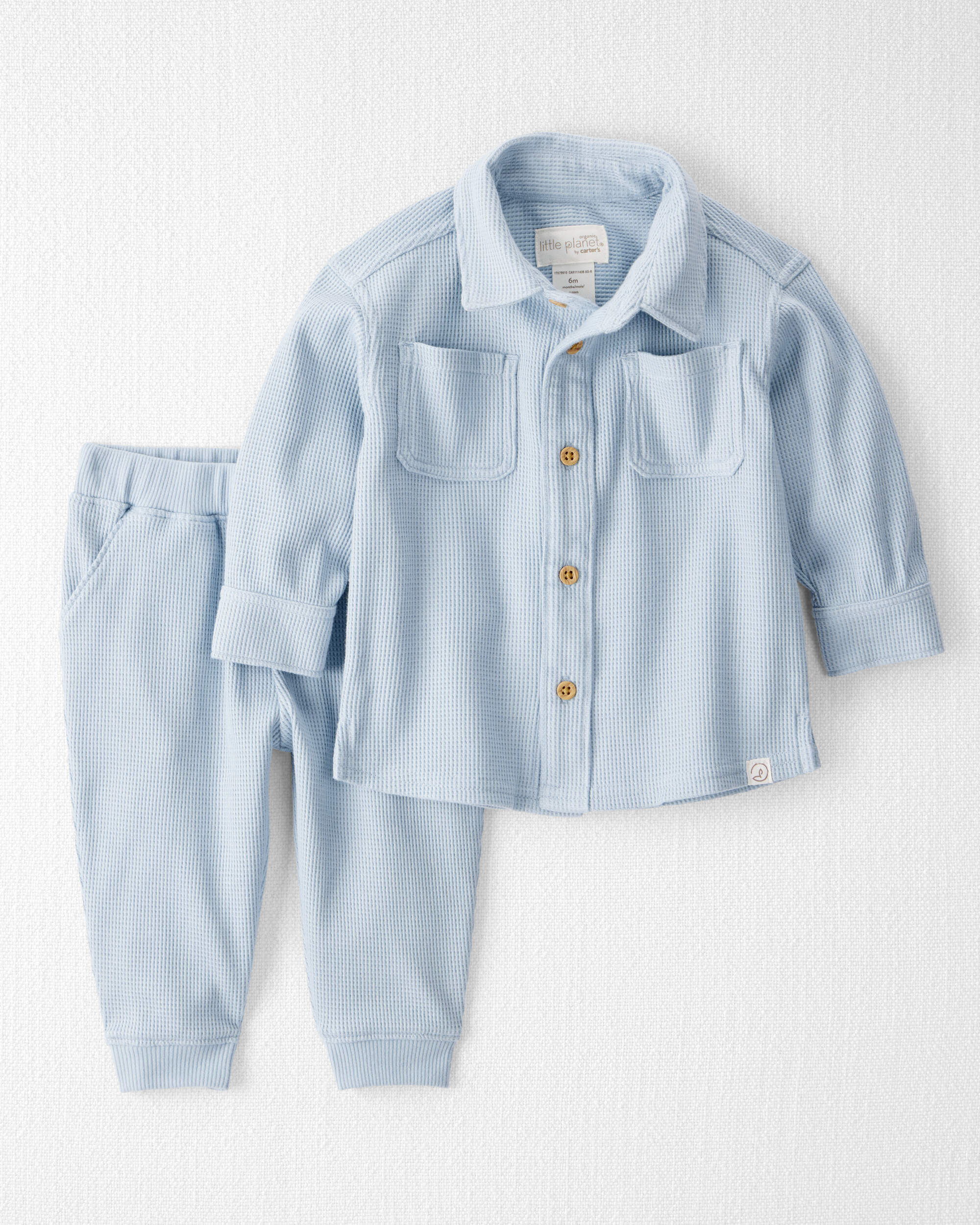 ta1491 ページ Baby Boy 2-Piece Organic Cotton Waffle Knit Set - Little