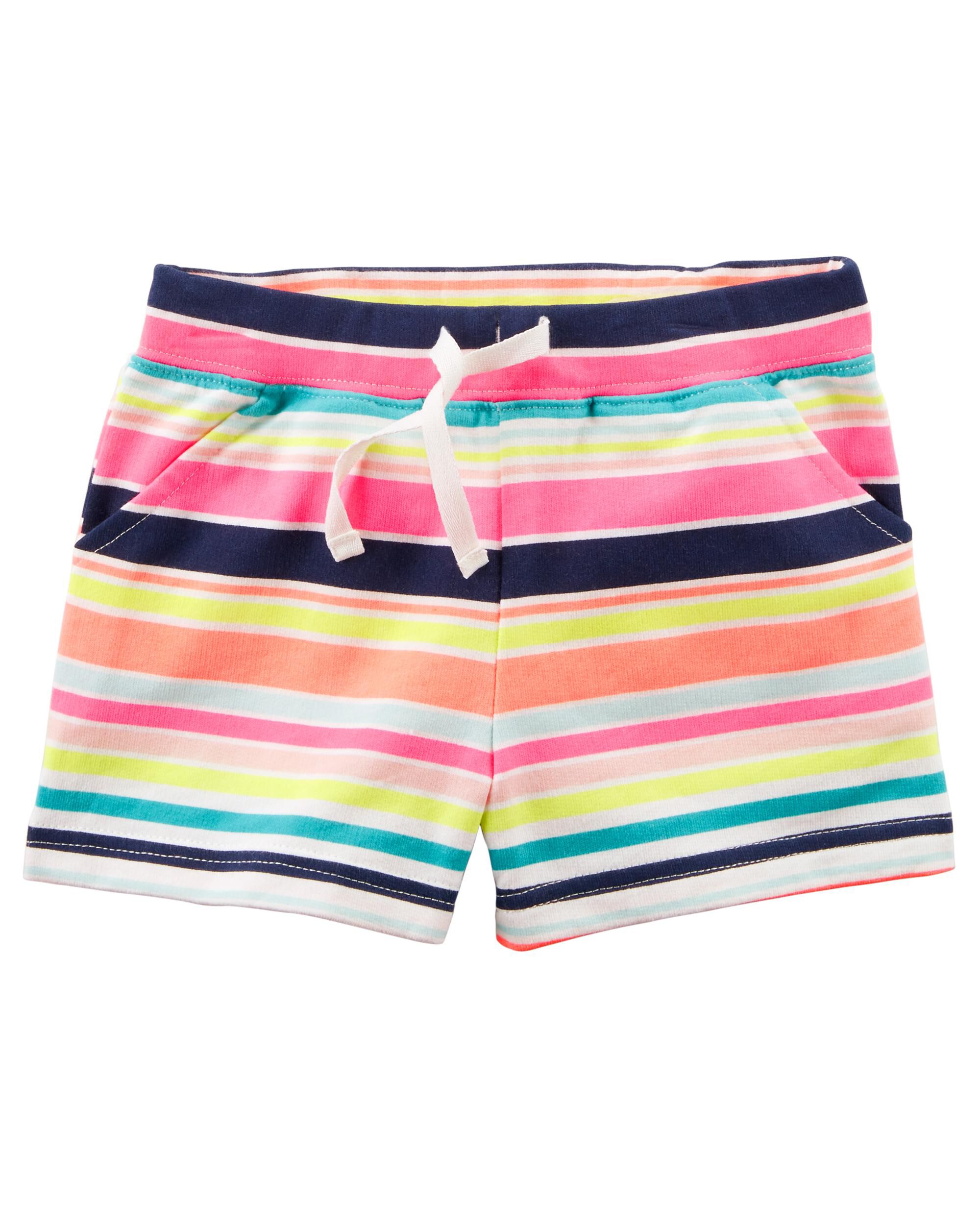 Carters Girls 4-6X Knit Pull On Shorts White