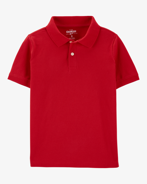 Boys Piqué Polo Shirt - Ruby