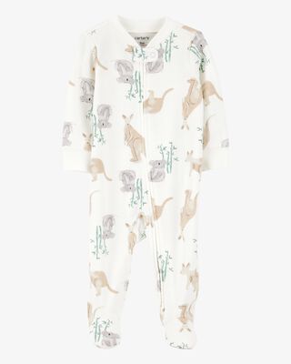 Product image 1 of Baby Kangaroo 2-Way Zip Cotton Sleep & Play Pajamas - Ivory