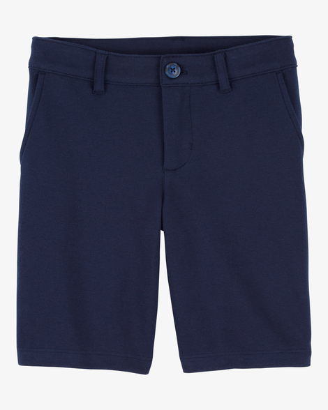 Girls Ponte Knit Uniform Shorts - Navy