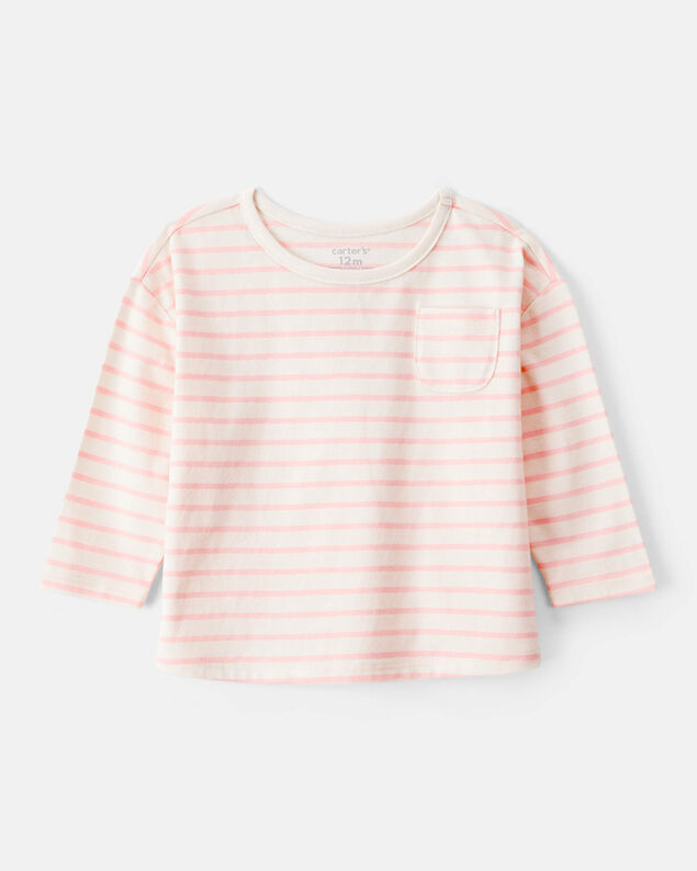 Product image 1 of Baby Girl Striped Long-Sleeve Top - Pink