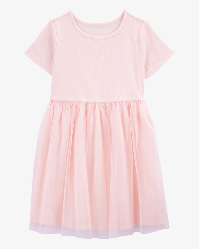 Product image 1 of Kid Solid Short-Sleeve Dress - Pink