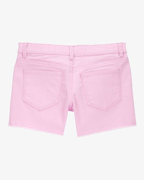 Kid Iconic Raw Hem Shorts - Pink