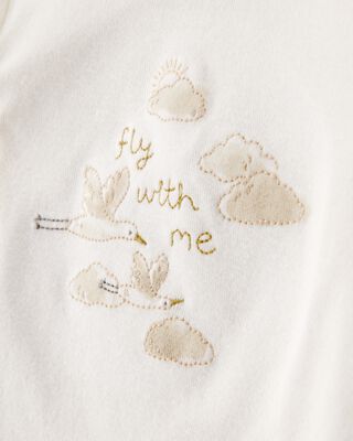 Product image 2 of Baby 4-Piece Cloud Print Outfit Set - White/Tan