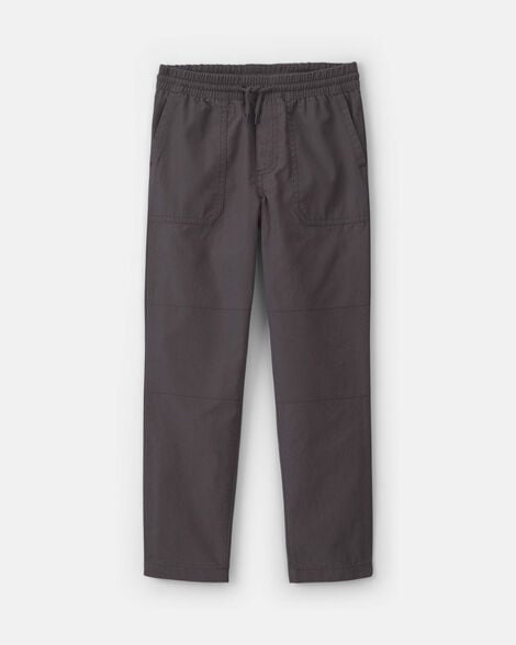 boys canvas pull-on pants - grey