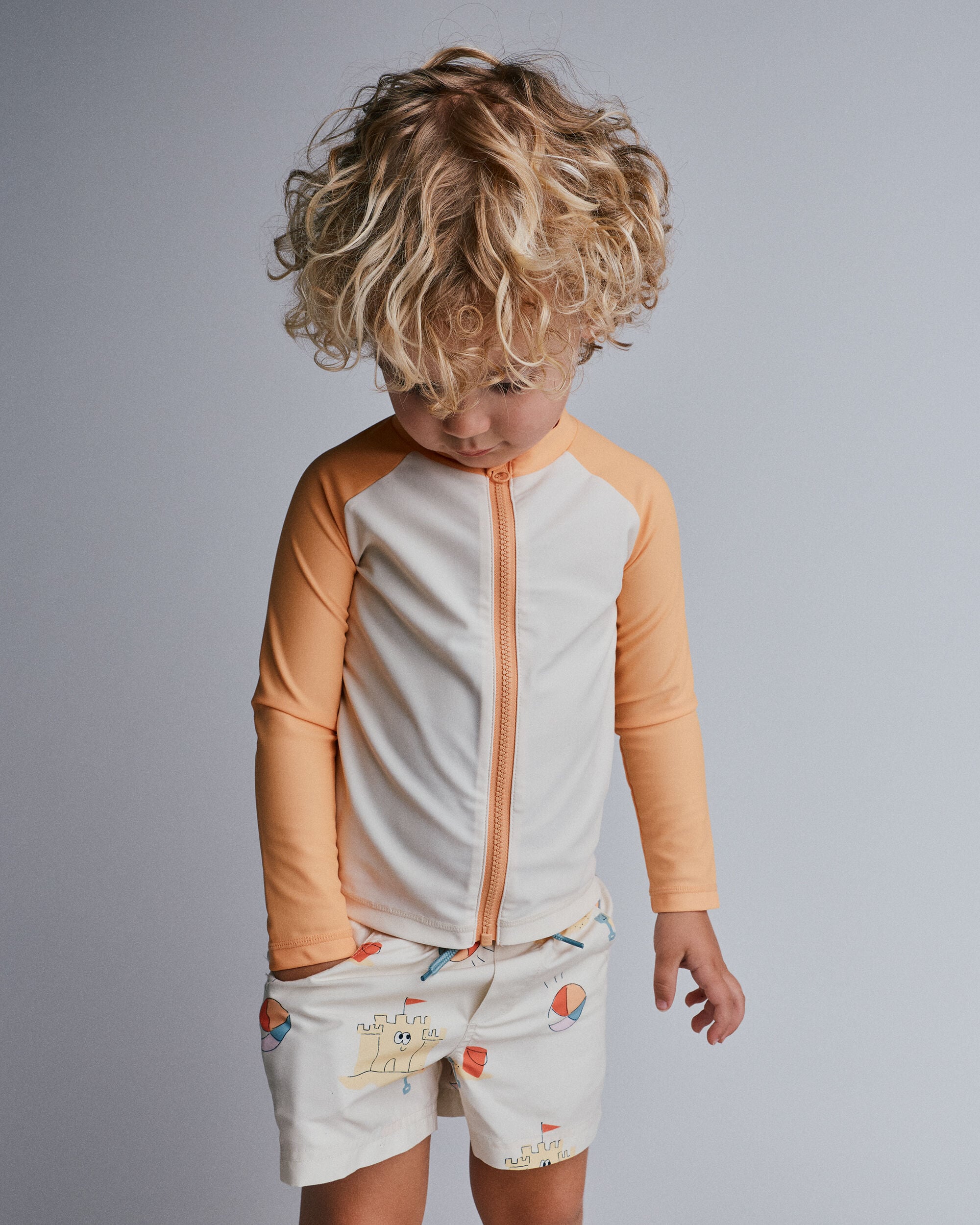 Otter Avenue Toddler Boy Full-Zip Long-Sleeve Rashguard 12M OrangeCream 21$