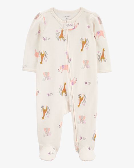  Product image 1 of Baby Animal Print 2-Way Zip Cotton Sleep & Play Pajamas