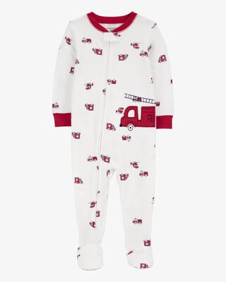 Product image 1 of Baby 1-Piece Firetruck 100% Snug Fit Cotton Footie Pajamas