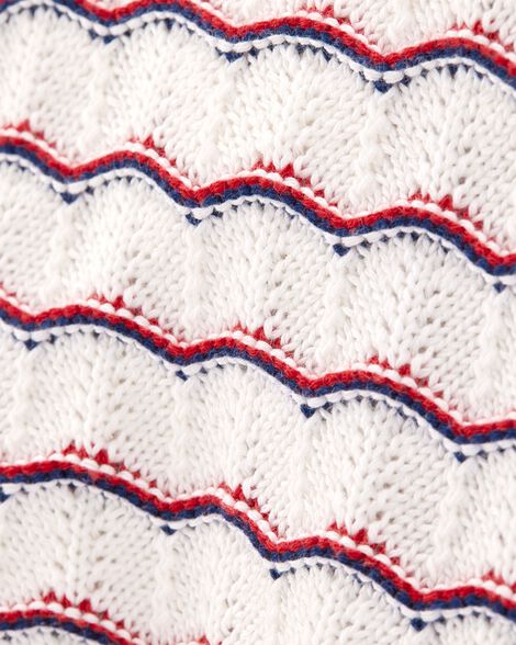  Product image 3 of Baby Striped Crotchet Knit Bubble Romper - White