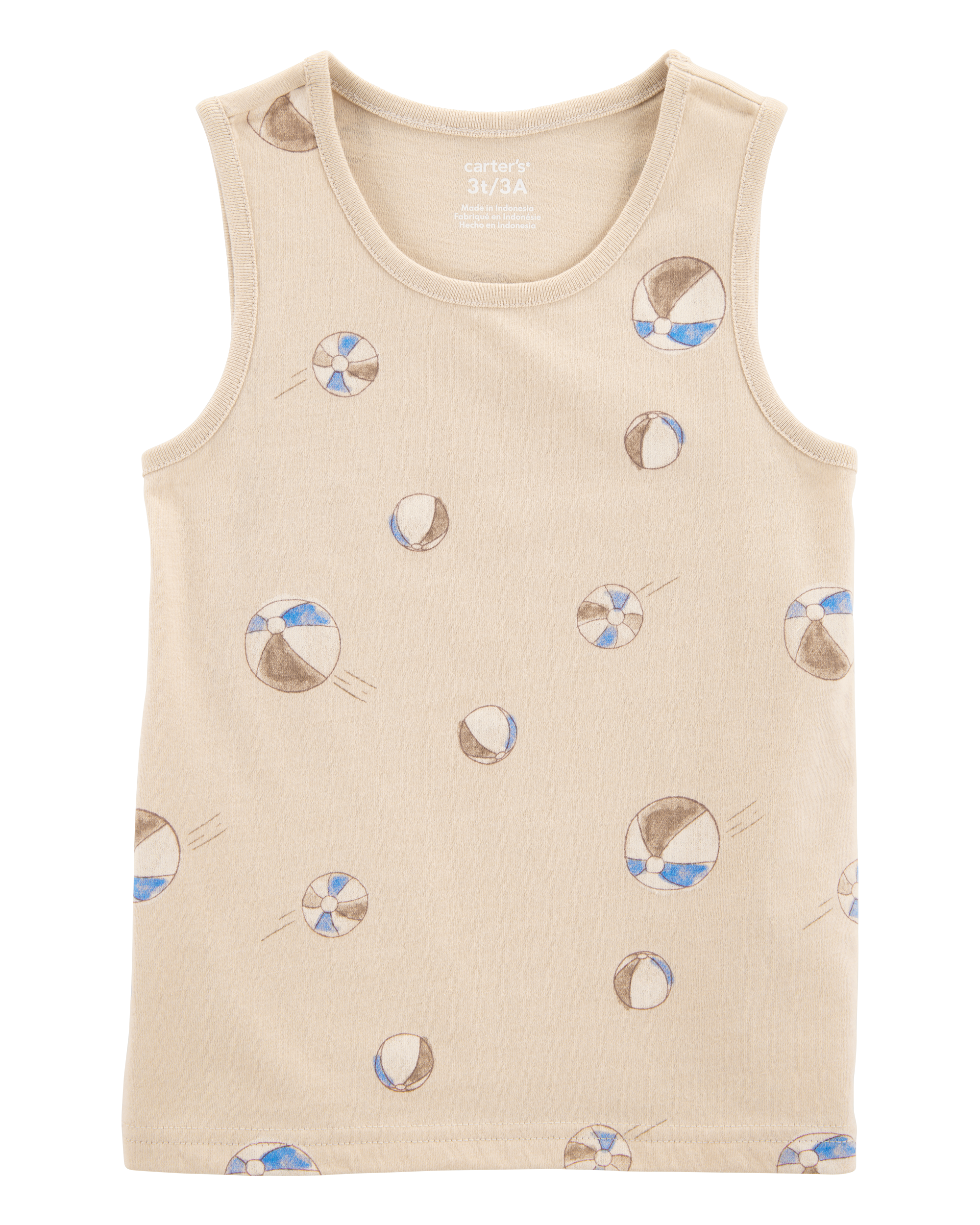 Baby Boy Beach Ball Graphic Tank - Tan