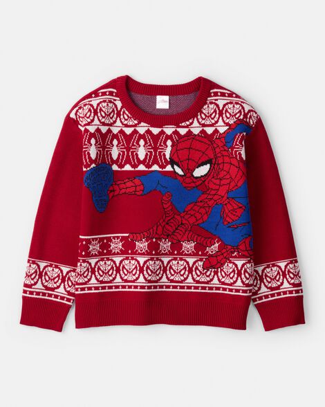 boys ©marvel spider-man long-sleeve sweater - red