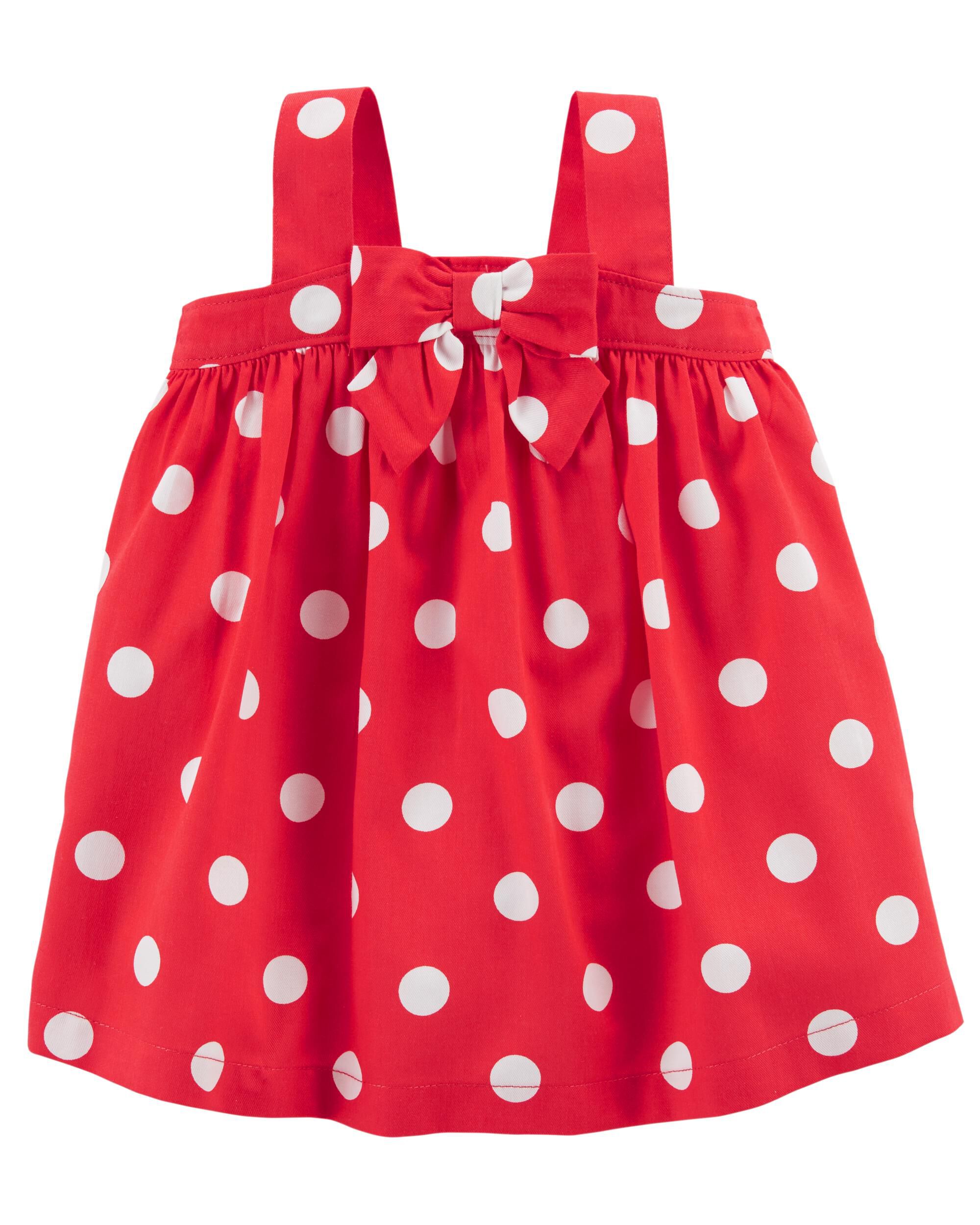 red polka dot dress for baby girl