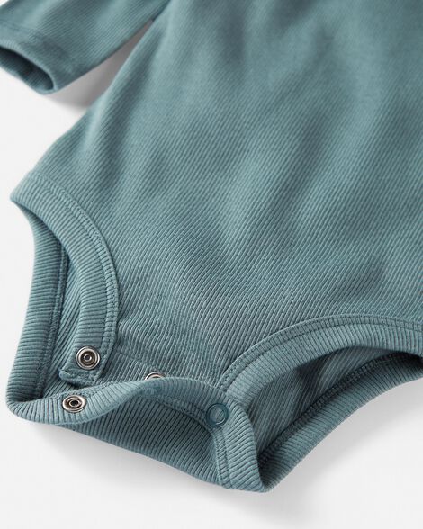  Product image 2 of Baby 2-Pack Organic Cotton Rib Bodysuits in Snowman
