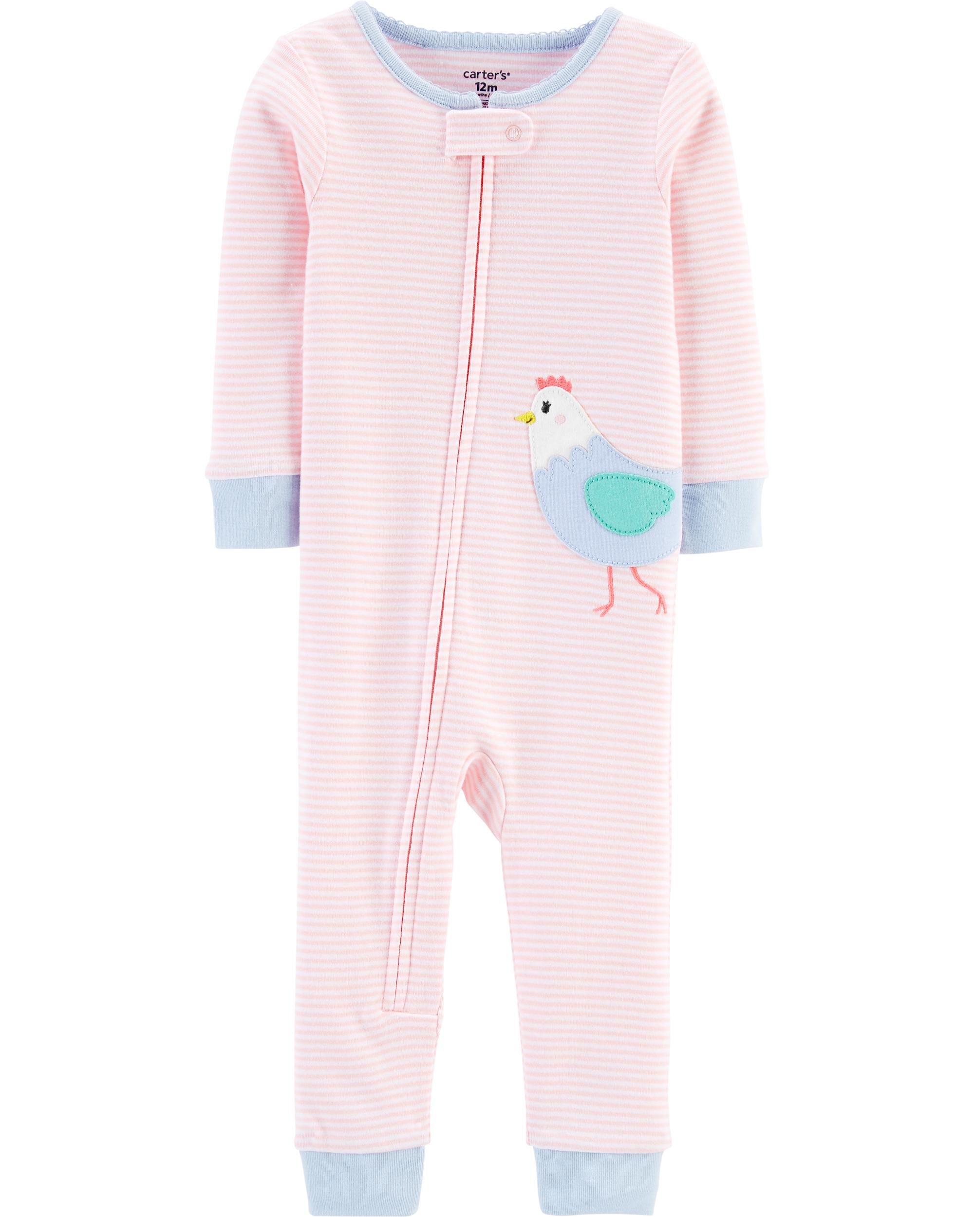 Carters Baby Girls 1-Piece Snug Fit Cotton Footless Pajamas