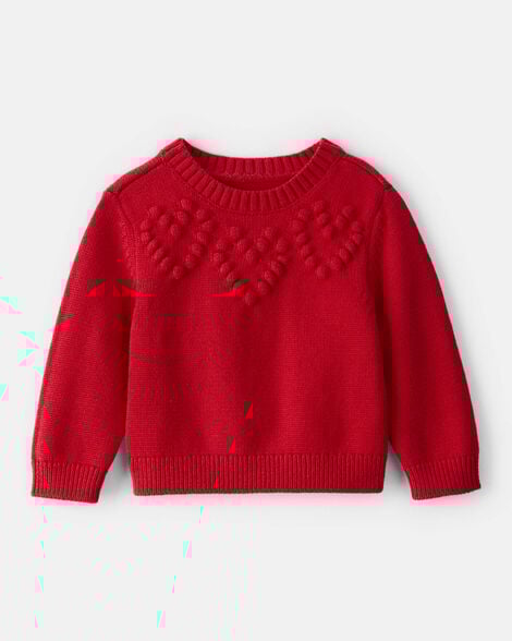 baby girl heart long-sleeve sweater - red