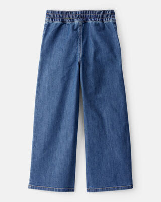 Product image 2 of Kid Denim Wide Leg Pants - 70s Blue Wash