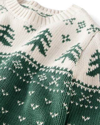 Product image 2 of Baby Organic Cotton Evergreen Fair Isle Sweater 