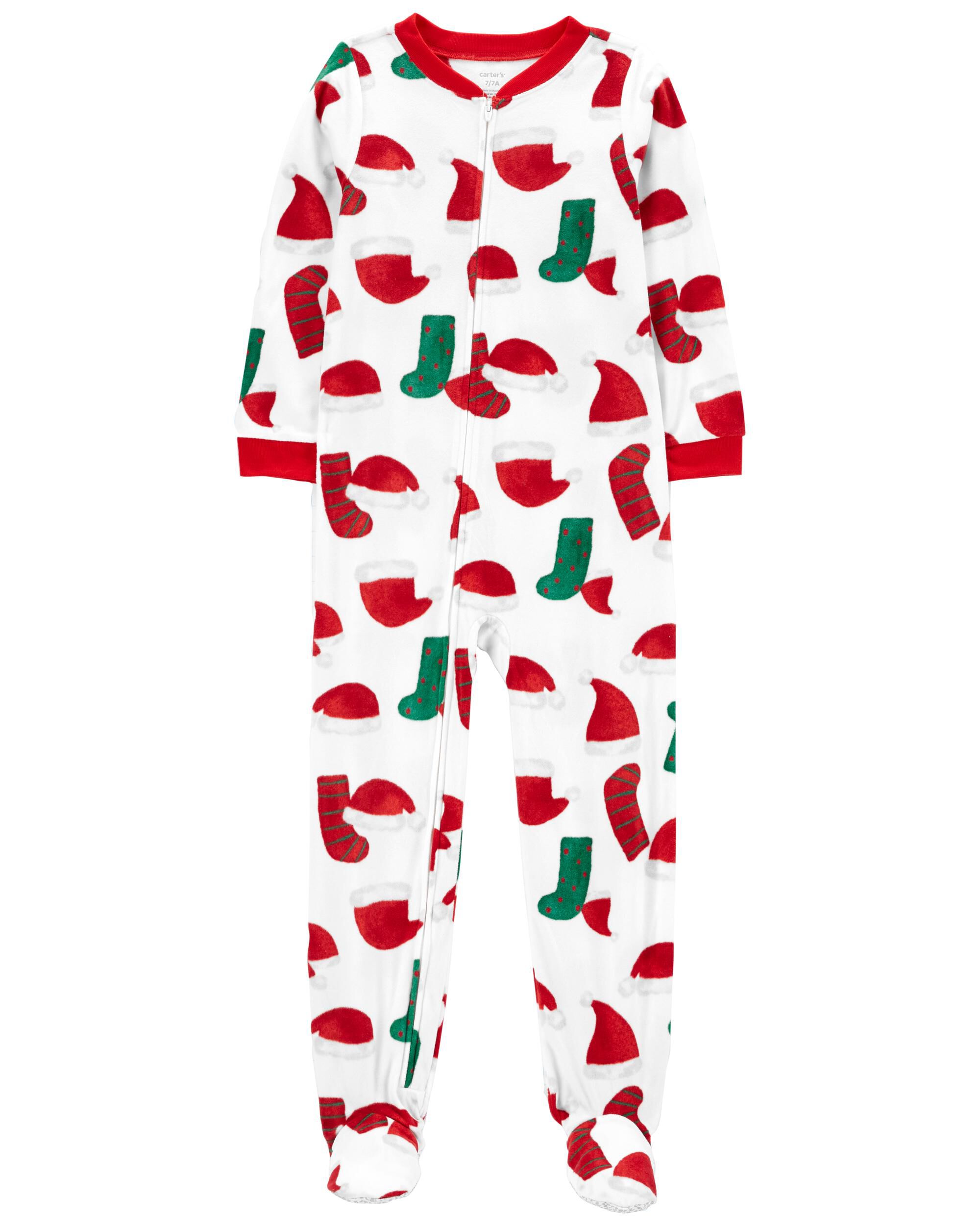1 Piece Santa Fleece Footie PJs Carter s Carter s