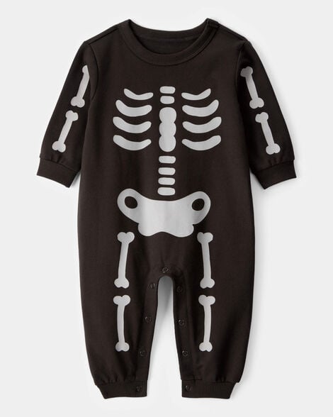baby skeleton long-sleeve jumpsuit - black