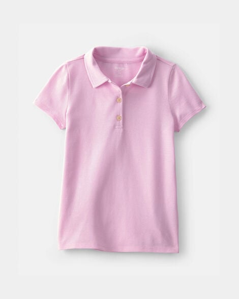 Girls Uniform Piqué Polo Shirt - Pink