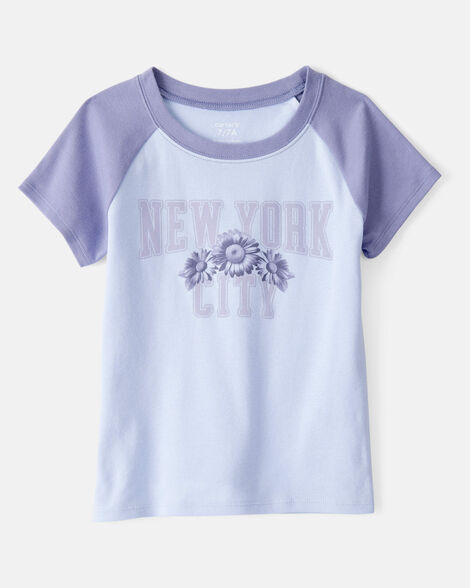 girls new york short-sleeve graphic tee - blue