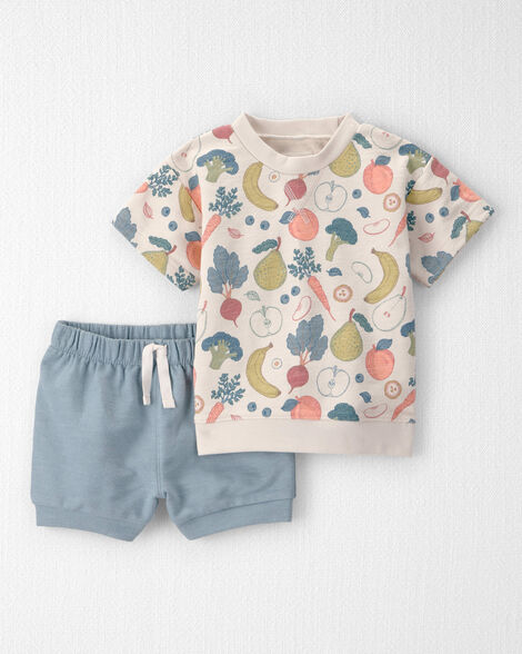 Toddler Organic Cotton Set in Veggie Fruit Print