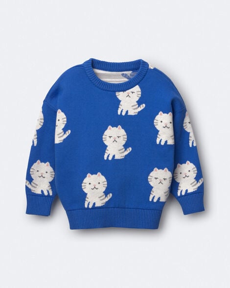 Toddler Girl Pullover Sweater - Royal Blue