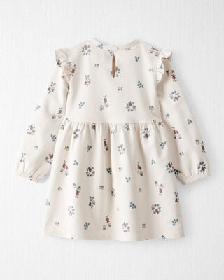 Product image 2 of Toddler Girl Organic Cotton French Terry Dress in Berry Blossom Print