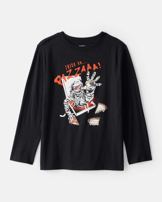 Boys Halloween Boo Yah Long-Sleeve Graphic Tee - Orange