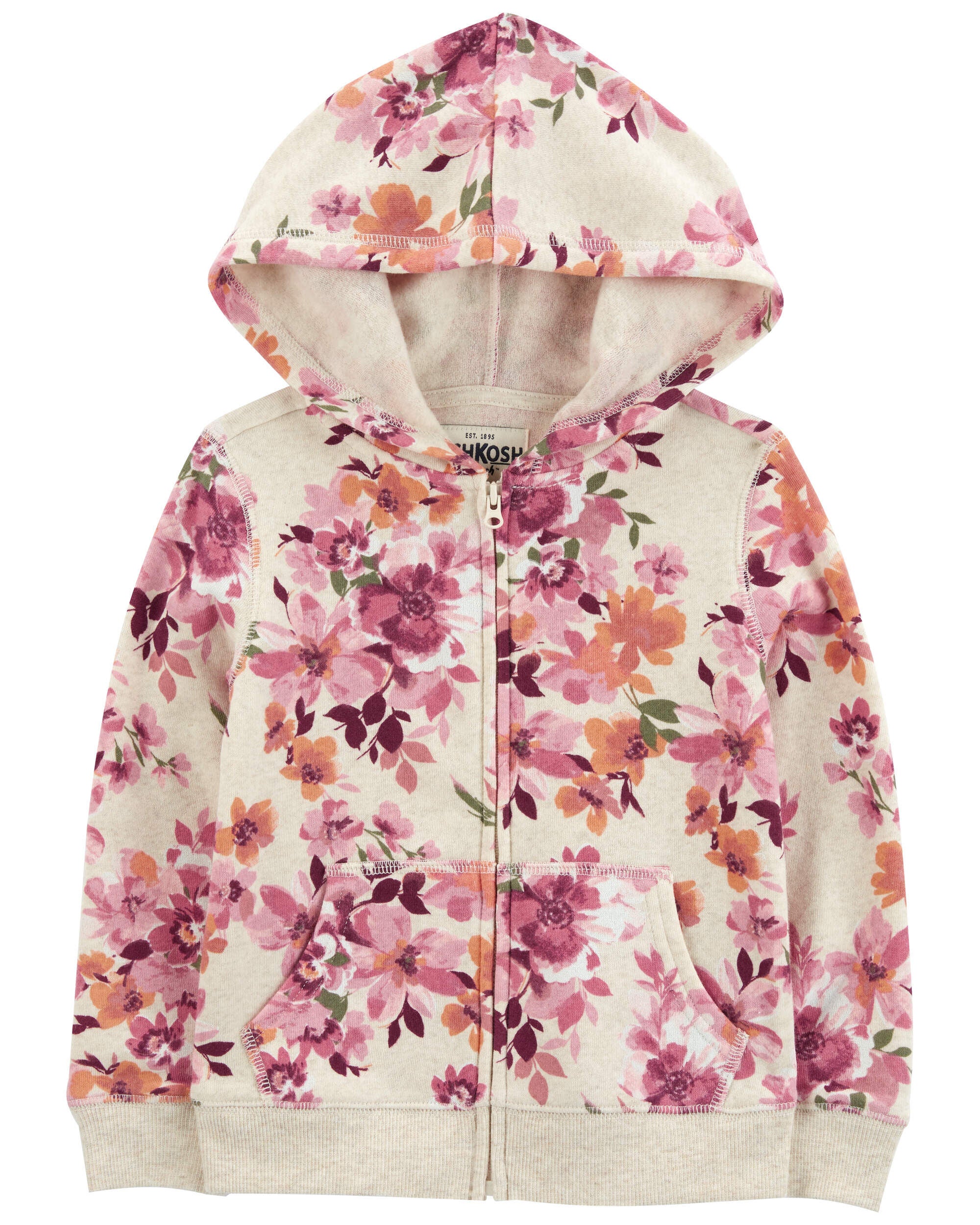 Floral zip up jacket sales