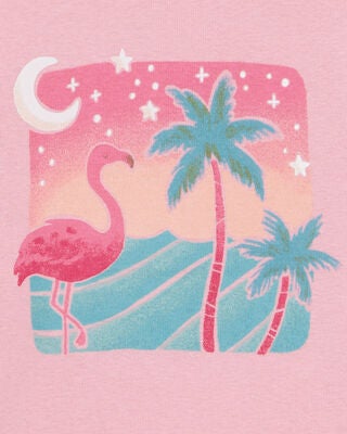 Product image 2 of Toddler Flamingo Print Snug Fit Cotton 4-Piece Pajamas