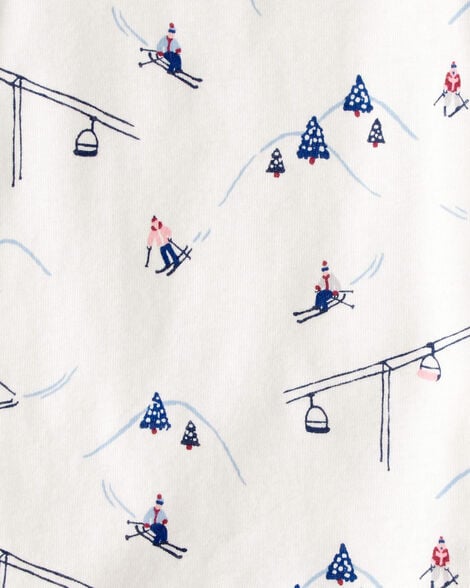 Baby Organic Cotton Pajamas in Snowy Slopes Print