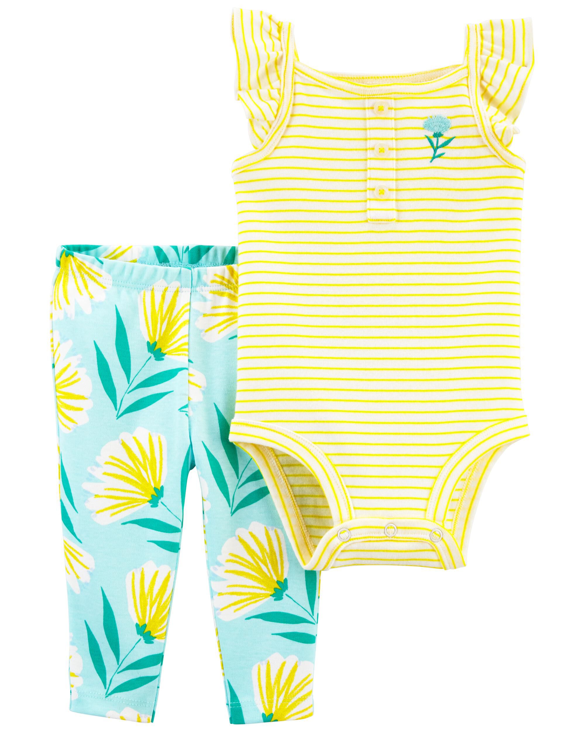 *CLEARANCE* 2-Piece Floral Bodysuit Pant Set