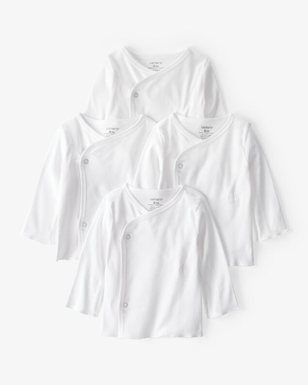 Product image 1 of Baby 4-Pack Long-Sleeve Side-Snap Tees - White