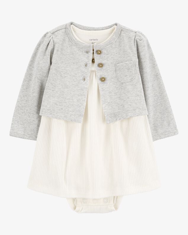 Product image 1 of Baby 2-Piece Bodysuit Dress & Cardigan Set